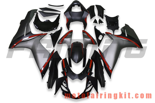 Fairing Kits Fit for GSX-R750 GSX-R600 K11 2011 2012 2013 2014 2015 2016 2017 2018 2019 Plastic ABS Injection Mold Complete Motorcycle Body Aftermarket Bodywork Frame (Black & Red) B061