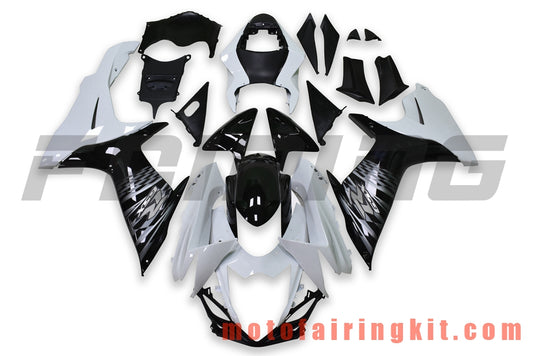 Fairing Kits Fit for GSX-R750 GSX-R600 K11 2011 2012 2013 2014 2015 2016 2017 2018 2019 Plastic ABS Injection Mold Complete Motorcycle Body Aftermarket Bodywork Frame (Black & White) B062