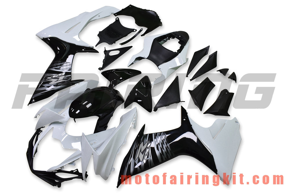 Fairing Kits Fit for GSX-R750 GSX-R600 K11 2011 2012 2013 2014 2015 2016 2017 2018 2019 Plastic ABS Injection Mold Complete Motorcycle Body Aftermarket Bodywork Frame (Black & White) B062