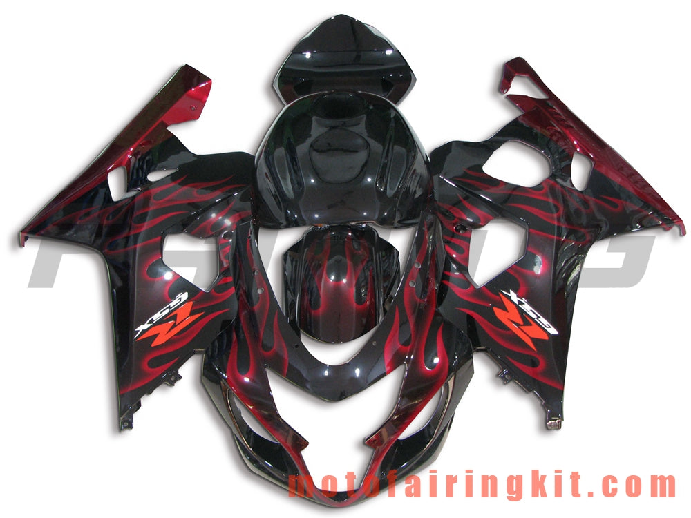 Fairing Kits Fit for GSX-R750 GSX-R600 K4 2004 2005 GSXR 600 750 K4 04 05 Plastic ABS Injection Mold Complete Motorcycle Body Aftermarket Bodywork Frame (Red & Black) B001