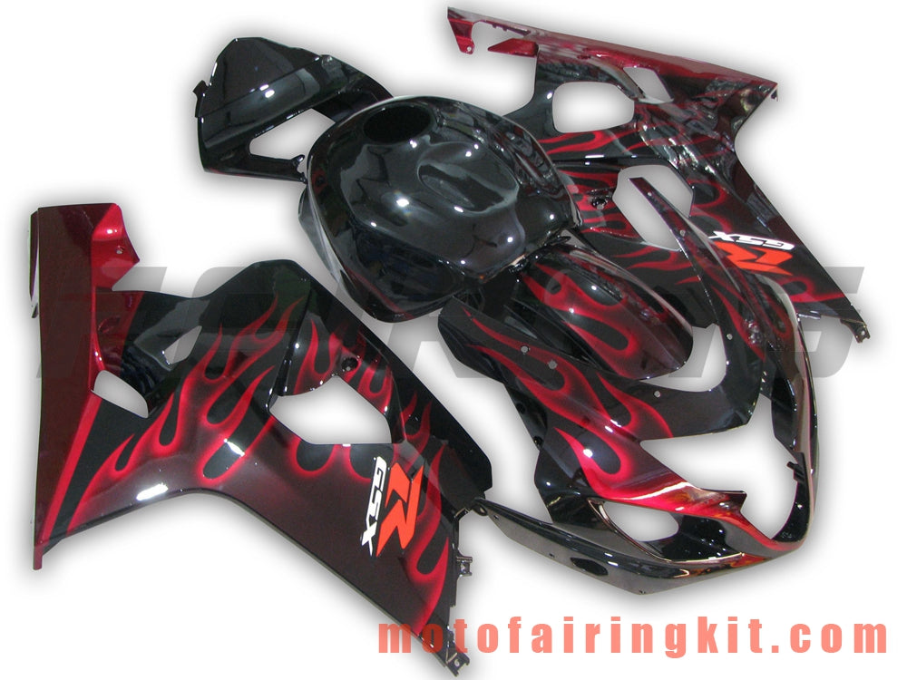 Fairing Kits Fit for GSX-R750 GSX-R600 K4 2004 2005 GSXR 600 750 K4 04 05 Plastic ABS Injection Mold Complete Motorcycle Body Aftermarket Bodywork Frame (Red & Black) B001