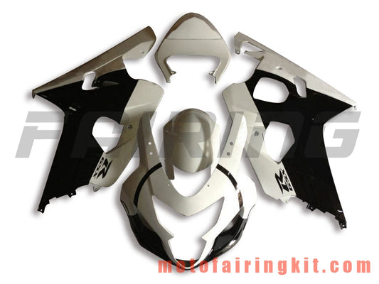 Fairing Kits Fit for GSX-R750 GSX-R600 K4 2004 2005 GSXR 600 750 K4 04 05 Plastic ABS Injection Mold Complete Motorcycle Body Aftermarket Bodywork Frame (White & Black) B002