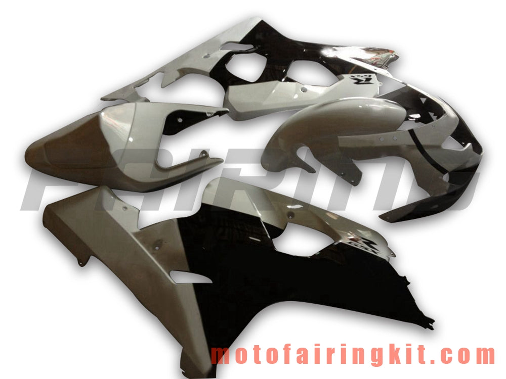 Fairing Kits Fit for GSX-R750 GSX-R600 K4 2004 2005 GSXR 600 750 K4 04 05 Plastic ABS Injection Mold Complete Motorcycle Body Aftermarket Bodywork Frame (White & Black) B002