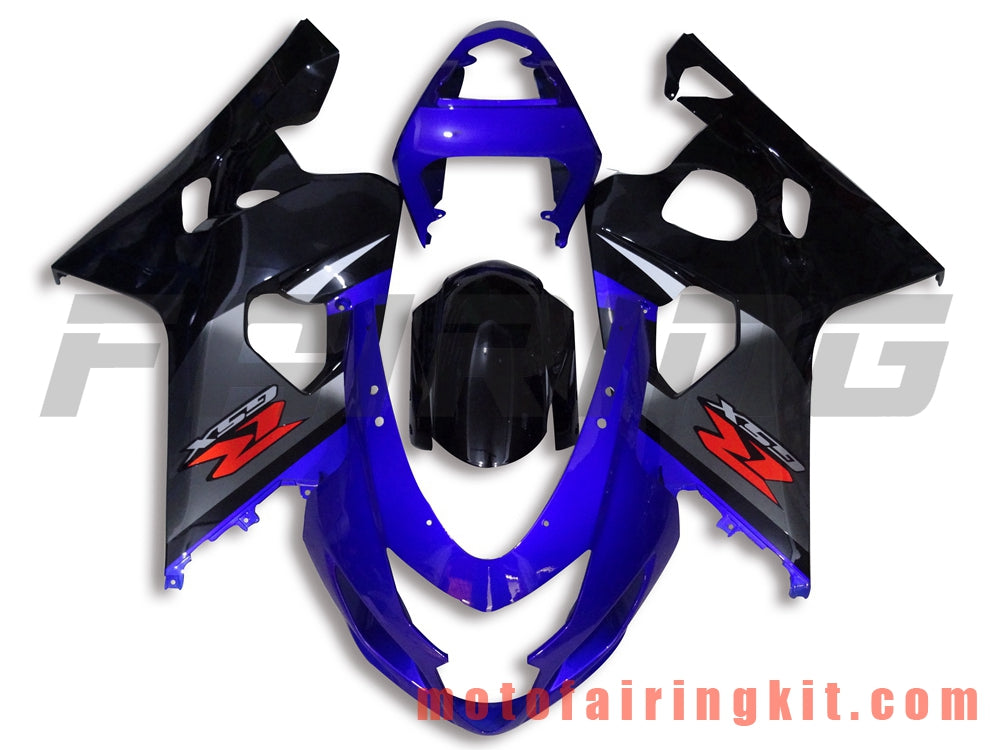 Fairing Kits Fit for GSX-R750 GSX-R600 K4 2004 2005 GSXR 600 750 K4 04 05 Plastic ABS Injection Mold Complete Motorcycle Body Aftermarket Bodywork Frame (Blue & Black) B003