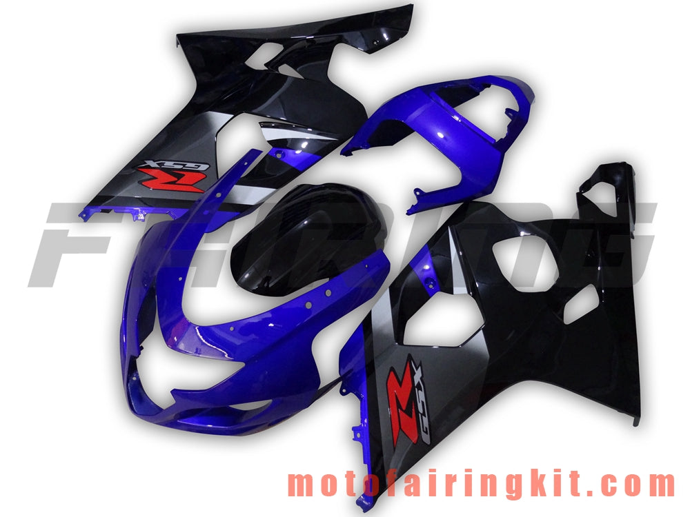 Fairing Kits Fit for GSX-R750 GSX-R600 K4 2004 2005 GSXR 600 750 K4 04 05 Plastic ABS Injection Mold Complete Motorcycle Body Aftermarket Bodywork Frame (Blue & Black) B003