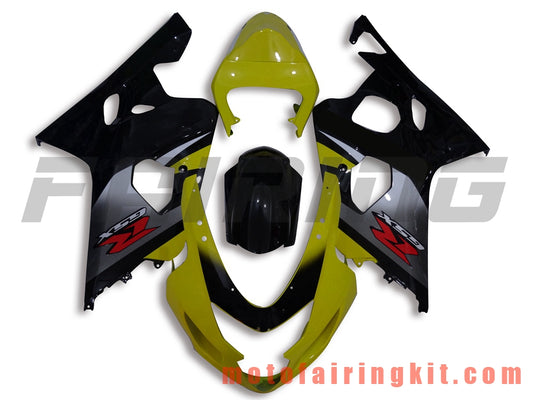 Kits de carenado aptos para GSX-R750 GSX-R600 K4 2004 2005 GSXR 600 750 K4 04 05 Molde de inyección de plástico ABS Carrocería completa para motocicleta Carrocería del mercado de accesorios Marco (amarillo y negro) B004