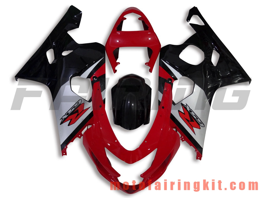 Fairing Kits Fit for GSX-R750 GSX-R600 K4 2004 2005 GSXR 600 750 K4 04 05 Plastic ABS Injection Mold Complete Motorcycle Body Aftermarket Bodywork Frame (Red & Black) B007