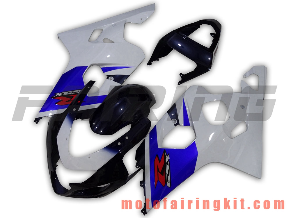 フェアリングキット GSX-R750 GSX-R600 K4 2004 2005 GSXR 600 750 K4 04 05 プラスチック ABS 射出成型 完全なオートバイボディ アフターマーケットボディワークフレーム (ホワイト &amp; ブルー) B008