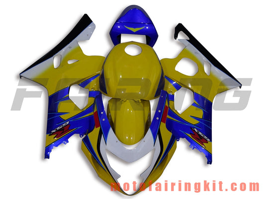 Fairing Kits Fit for GSX-R750 GSX-R600 K4 2004 2005 GSXR 600 750 K4 04 05 Plastic ABS Injection Mold Complete Motorcycle Body Aftermarket Bodywork Frame (Yellow & Blue) B009