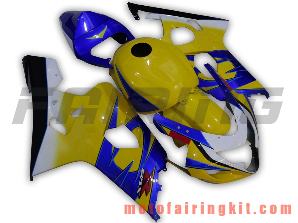 Fairing Kits Fit for GSX-R750 GSX-R600 K4 2004 2005 GSXR 600 750 K4 04 05 Plastic ABS Injection Mold Complete Motorcycle Body Aftermarket Bodywork Frame (Yellow & Blue) B009