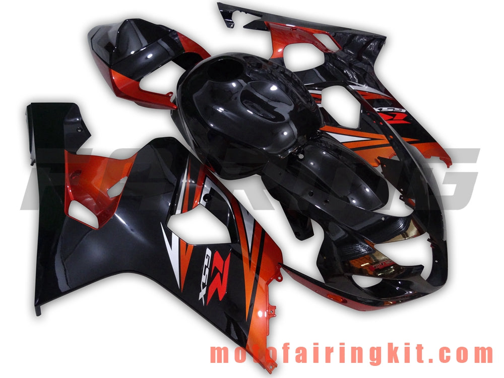 Kits de carenado aptos para GSX-R750 GSX-R600 K4 2004 2005 GSXR 600 750 K4 04 05 Molde de inyección de plástico ABS Carrocería completa para motocicleta Marco de carrocería de posventa (negro y naranja) B010