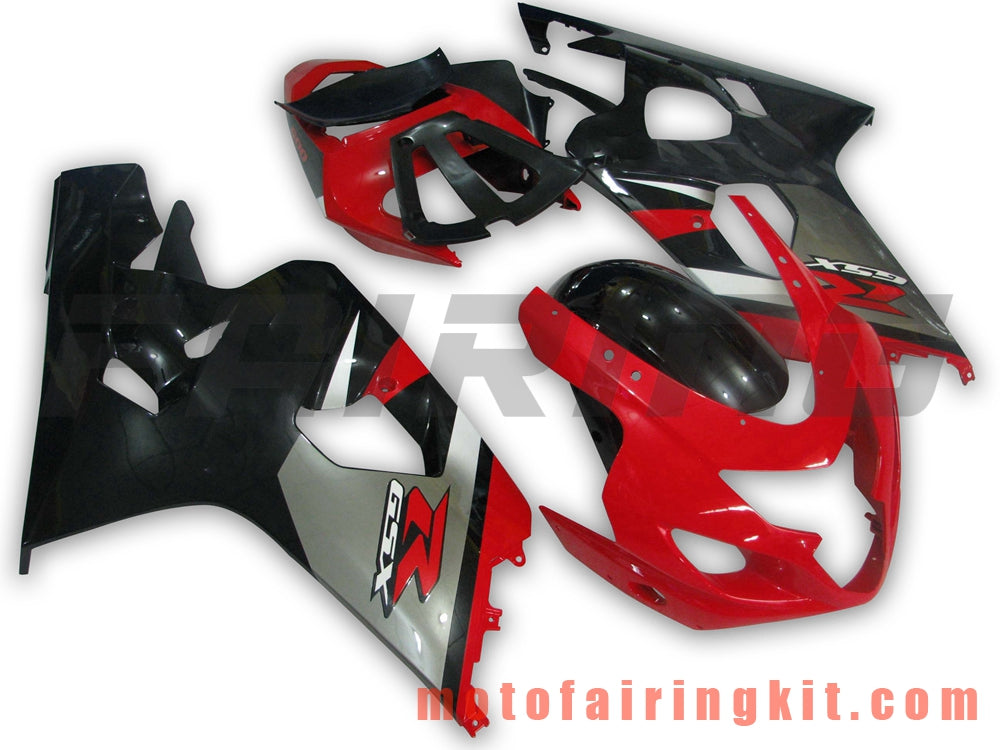 Fairing Kits Fit for GSX-R750 GSX-R600 K4 2004 2005 GSXR 600 750 K4 04 05 Plastic ABS Injection Mold Complete Motorcycle Body Aftermarket Bodywork Frame (Red & Silver) B012