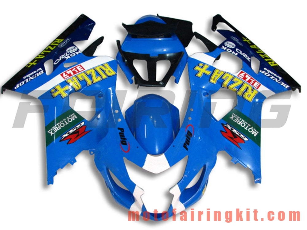 Kits de carenado aptos para GSX-R750 GSX-R600 K4 2004 2005 GSXR 600 750 K4 04 05 Molde de inyección de plástico ABS Carrocería completa para motocicleta Carrocería de posventa Marco (azul y negro) B013