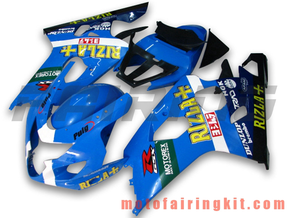 Fairing Kits Fit for GSX-R750 GSX-R600 K4 2004 2005 GSXR 600 750 K4 04 05 Plastic ABS Injection Mold Complete Motorcycle Body Aftermarket Bodywork Frame (Blue & Black) B013