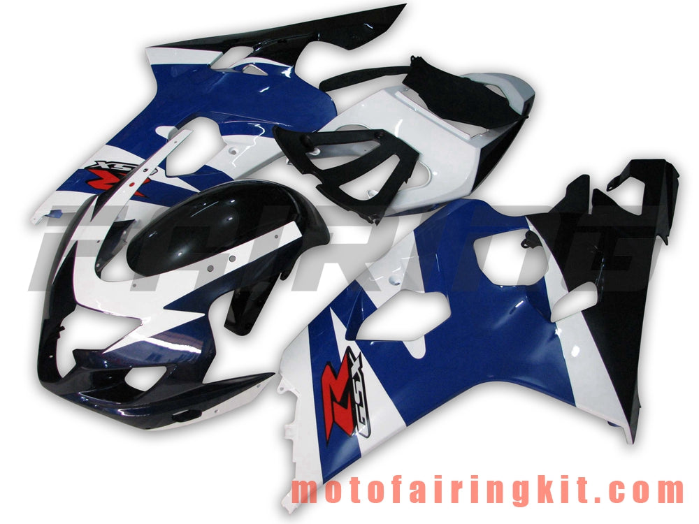 Fairing Kits Fit for GSX-R750 GSX-R600 K4 2004 2005 GSXR 600 750 K4 04 05 Plastic ABS Injection Mold Complete Motorcycle Body Aftermarket Bodywork Frame (Blue & White) B014