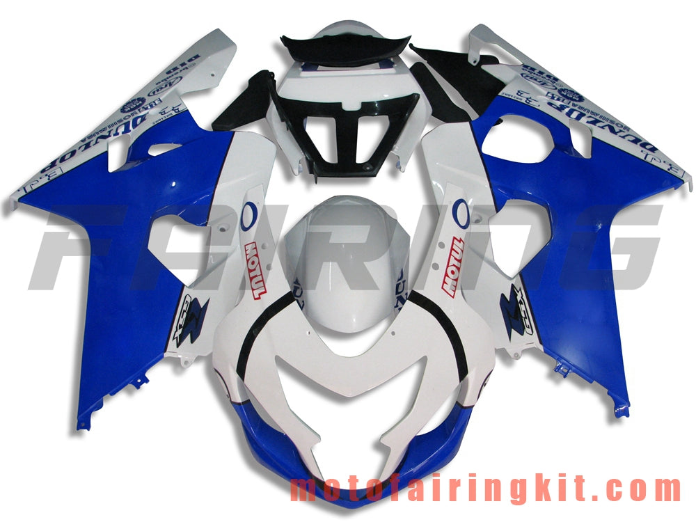 Kits de carenado aptos para GSX-R750 GSX-R600 K4 2004 2005 GSXR 600 750 K4 04 05 Molde de inyección de plástico ABS Carrocería completa para motocicleta Carrocería de posventa Marco (azul y blanco) B015