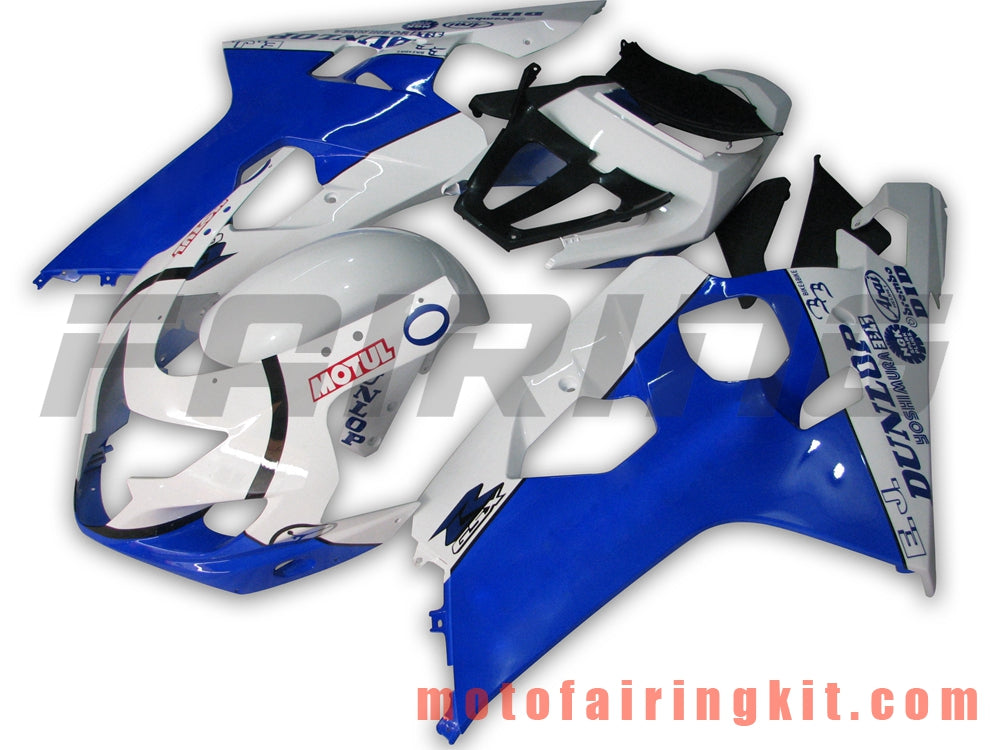 Kits de carenado aptos para GSX-R750 GSX-R600 K4 2004 2005 GSXR 600 750 K4 04 05 Molde de inyección de plástico ABS Carrocería completa para motocicleta Carrocería de posventa Marco (azul y blanco) B015