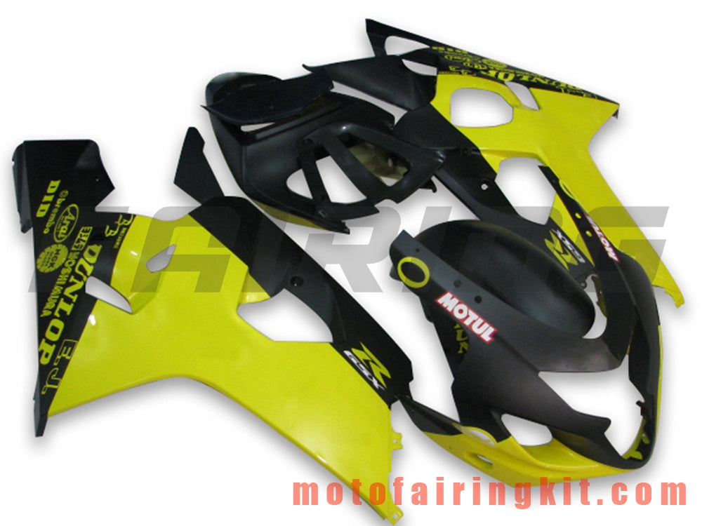 Fairing Kits Fit for GSX-R750 GSX-R600 K4 2004 2005 GSXR 600 750 K4 04 05 Plastic ABS Injection Mold Complete Motorcycle Body Aftermarket Bodywork Frame (Yellow & Black) B017