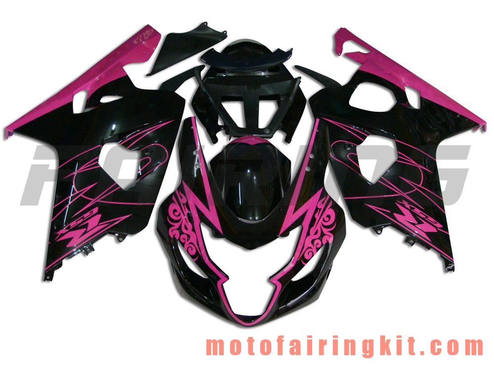 Fairing Kits Fit for GSX-R750 GSX-R600 K4 2004 2005 GSXR 600 750 K4 04 05 Plastic ABS Injection Mold Complete Motorcycle Body Aftermarket Bodywork Frame (Black & Purple) B018