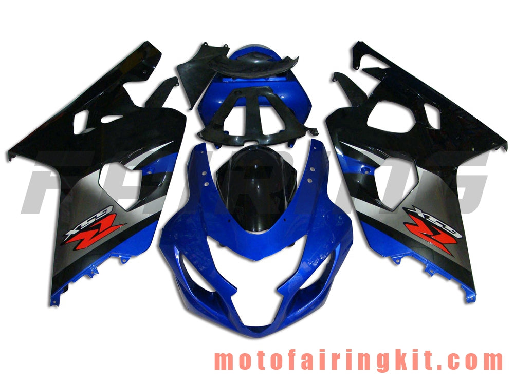 Kits de carenado aptos para GSX-R750 GSX-R600 K4 2004 2005 GSXR 600 750 K4 04 05 Molde de inyección de plástico ABS Carrocería completa para motocicleta Marco de carrocería de posventa (azul y plata) B019