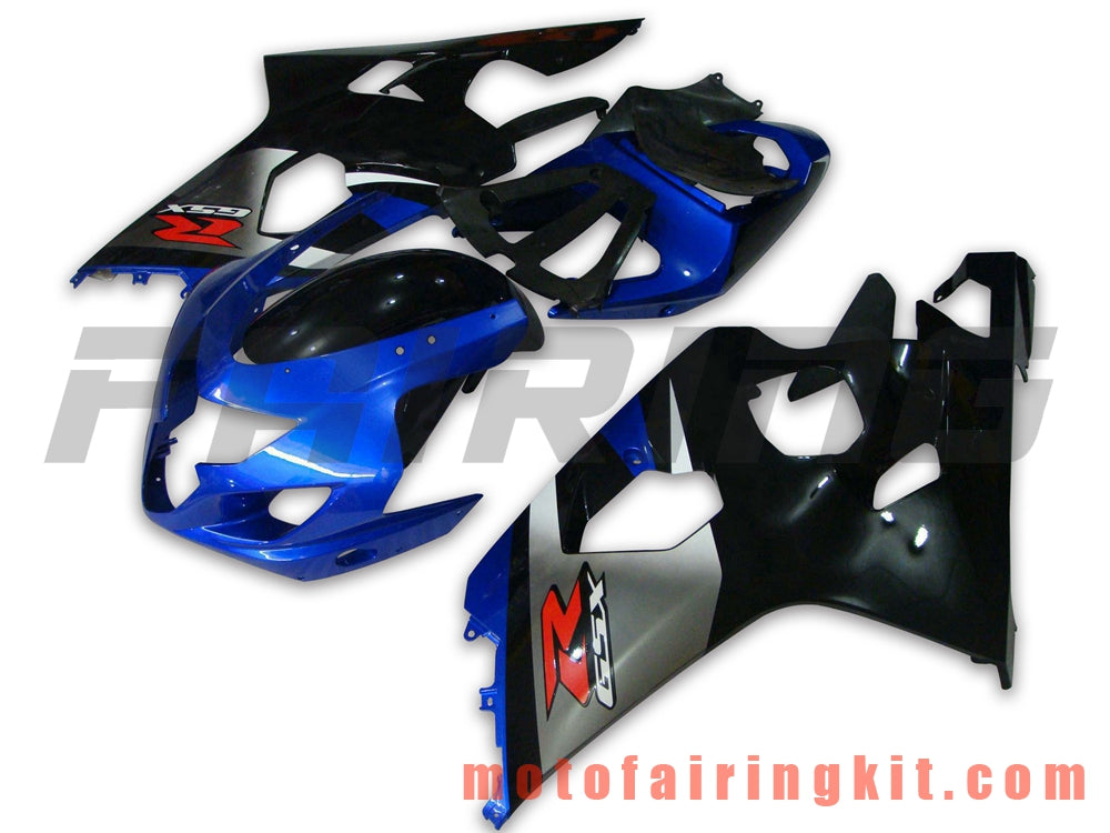 フェアリングキット GSX-R750 GSX-R600 K4 2004 2005 GSXR 600 750 K4 04 05 プラスチック ABS 射出成型 完全なオートバイボディ アフターマーケットボディワークフレーム (ブルー &amp; シルバー) B019