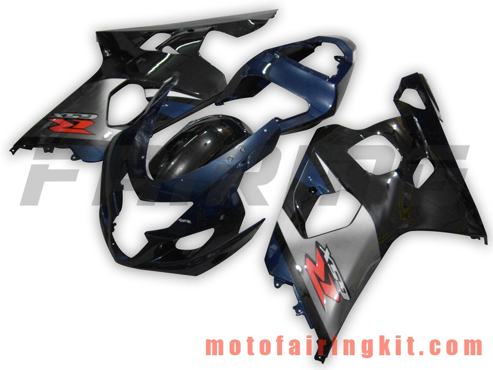 Fairing Kits Fit for GSX-R750 GSX-R600 K4 2004 2005 GSXR 600 750 K4 04 05 Plastic ABS Injection Mold Complete Motorcycle Body Aftermarket Bodywork Frame (Black & Silver) B022