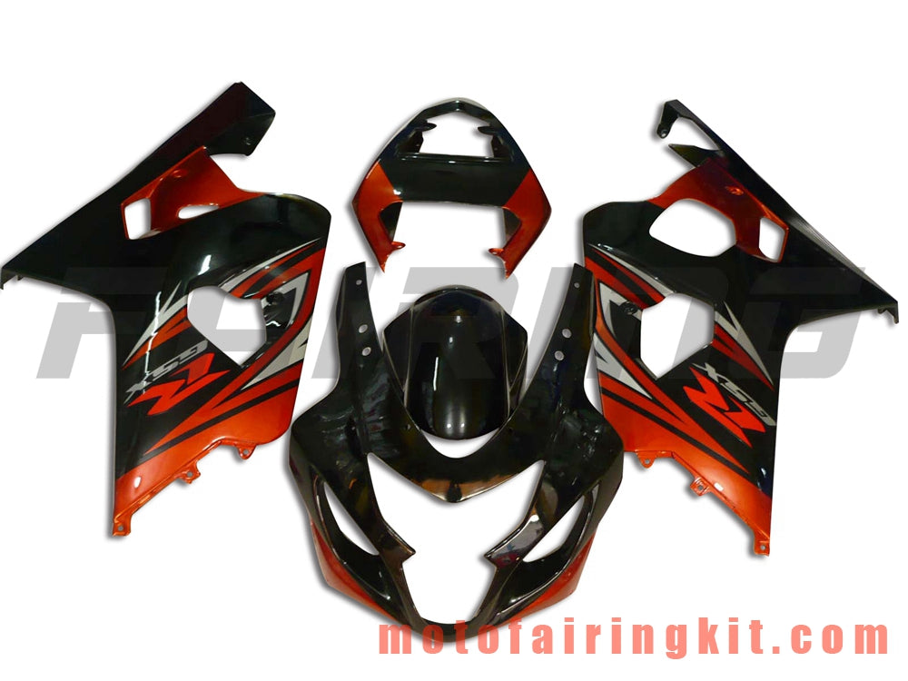 Fairing Kits Fit for GSX-R750 GSX-R600 K4 2004 2005 GSXR 600 750 K4 04 05 Plastic ABS Injection Mold Complete Motorcycle Body Aftermarket Bodywork Frame (Black & Orange) B025