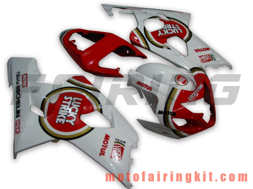 Fairing Kits Fit for GSX-R750 GSX-R600 K4 2004 2005 GSXR 600 750 K4 04 05 Plastic ABS Injection Mold Complete Motorcycle Body Aftermarket Bodywork Frame (Red & White) B030