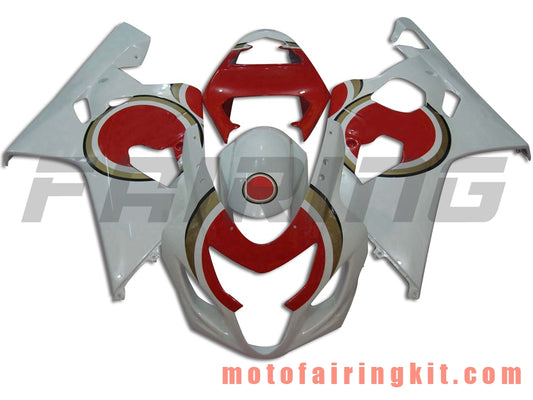 Fairing Kits Fit for GSX-R750 GSX-R600 K4 2004 2005 GSXR 600 750 K4 04 05 Plastic ABS Injection Mold Complete Motorcycle Body Aftermarket Bodywork Frame (White & Red) B031