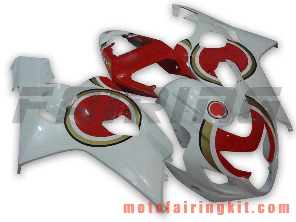 Fairing Kits Fit for GSX-R750 GSX-R600 K4 2004 2005 GSXR 600 750 K4 04 05 Plastic ABS Injection Mold Complete Motorcycle Body Aftermarket Bodywork Frame (White & Red) B031