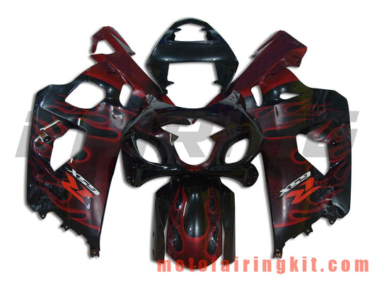 Fairing Kits Fit for GSX-R750 GSX-R600 K4 2004 2005 GSXR 600 750 K4 04 05 Plastic ABS Injection Mold Complete Motorcycle Body Aftermarket Bodywork Frame (Black & Red) B032