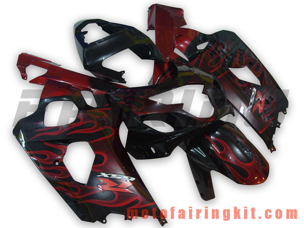 Fairing Kits Fit for GSX-R750 GSX-R600 K4 2004 2005 GSXR 600 750 K4 04 05 Plastic ABS Injection Mold Complete Motorcycle Body Aftermarket Bodywork Frame (Black & Red) B032