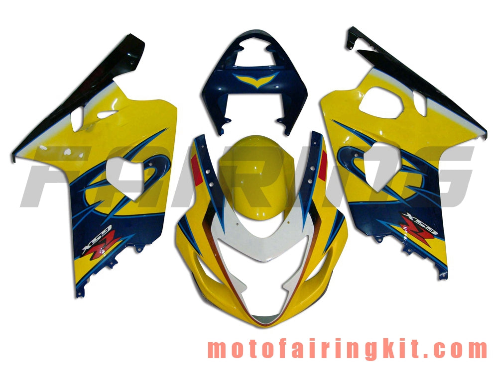 Kits de carenado aptos para GSX-R750 GSX-R600 K4 2004 2005 GSXR 600 750 K4 04 05 Molde de inyección de plástico ABS Carrocería completa para motocicleta Carrocería del mercado de accesorios Marco (amarillo y negro) B035