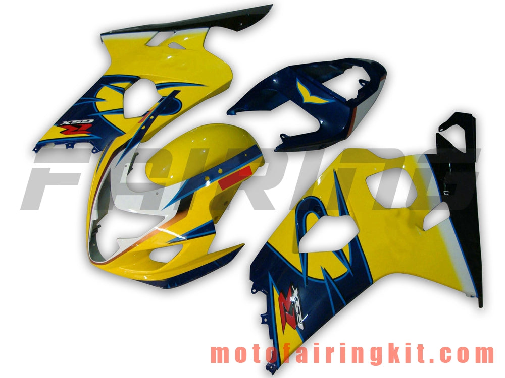 Kits de carenado aptos para GSX-R750 GSX-R600 K4 2004 2005 GSXR 600 750 K4 04 05 Molde de inyección de plástico ABS Carrocería completa para motocicleta Carrocería del mercado de accesorios Marco (amarillo y negro) B035