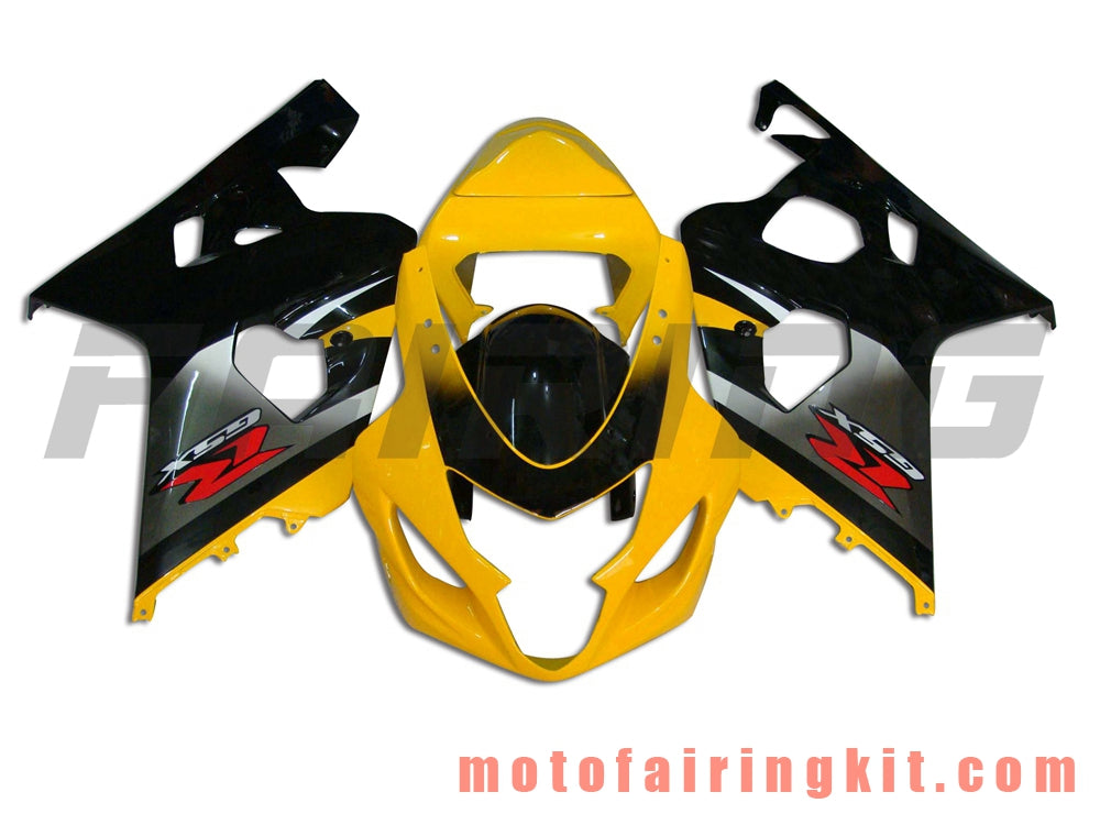 Kits de carenado aptos para GSX-R750 GSX-R600 K4 2004 2005 GSXR 600 750 K4 04 05 Molde de inyección de plástico ABS Carrocería completa para motocicleta Carrocería del mercado de accesorios Marco (negro y amarillo) B036