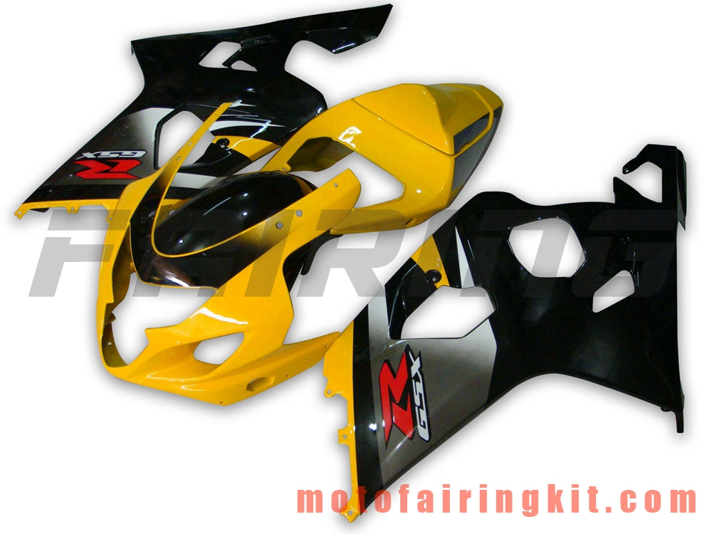 Kits de carenado aptos para GSX-R750 GSX-R600 K4 2004 2005 GSXR 600 750 K4 04 05 Molde de inyección de plástico ABS Carrocería completa para motocicleta Carrocería del mercado de accesorios Marco (negro y amarillo) B036