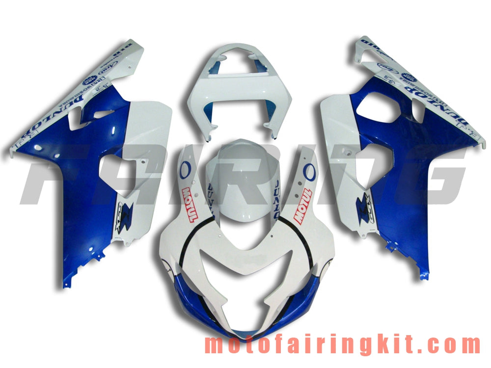 Fairing Kits Fit for GSX-R750 GSX-R600 K4 2004 2005 GSXR 600 750 K4 04 05 Plastic ABS Injection Mold Complete Motorcycle Body Aftermarket Bodywork Frame (Blue & White) B038