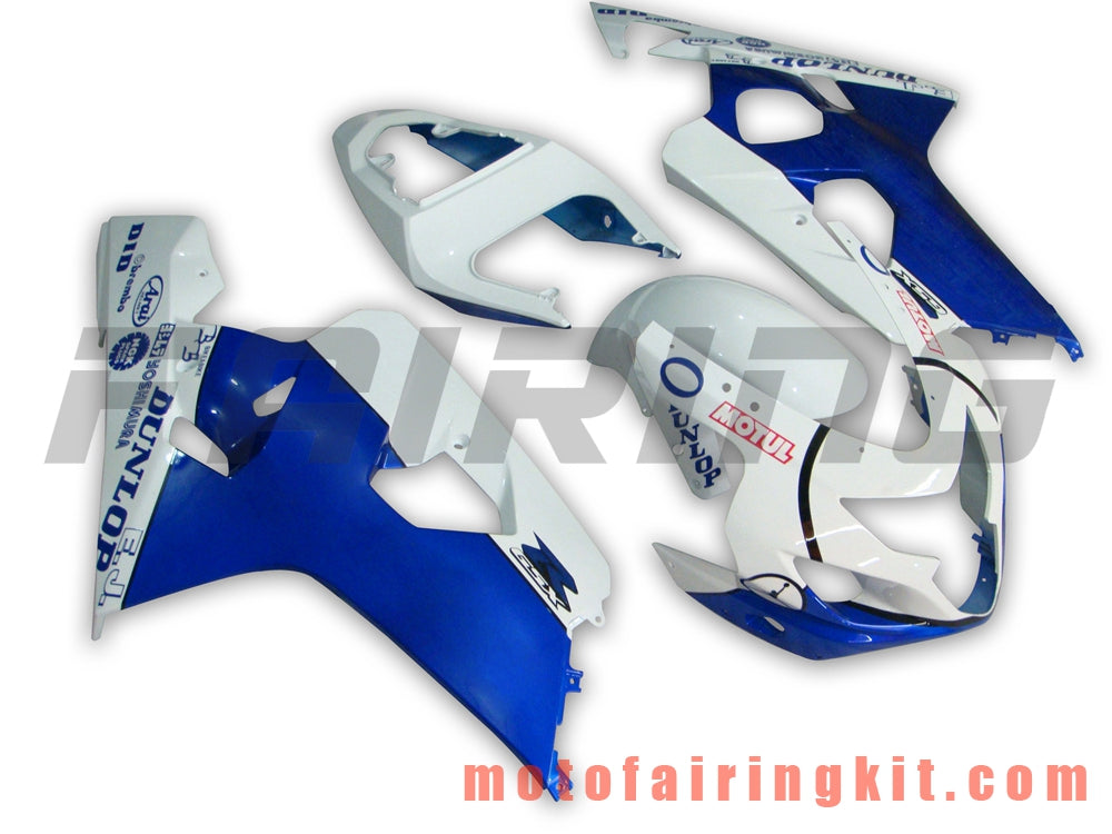 フェアリングキット GSX-R750 GSX-R600 K4 2004 2005 GSXR 600 750 K4 04 05 プラスチック ABS 射出成型 完全なオートバイボディ アフターマーケットボディワークフレーム (ブルー &amp; ホワイト) B038