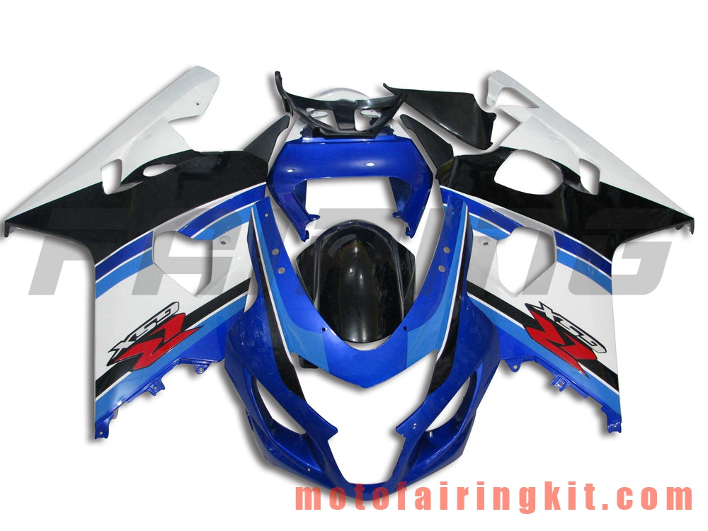 Kits de carenado aptos para GSX-R750 GSX-R600 K4 2004 2005 GSXR 600 750 K4 04 05 Molde de inyección de plástico ABS Carrocería completa para motocicleta Marco de carrocería de posventa (azul y blanco) B041