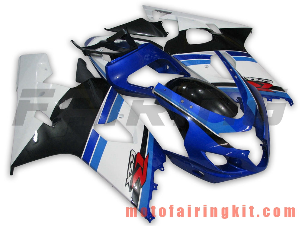 Kits de carenado aptos para GSX-R750 GSX-R600 K4 2004 2005 GSXR 600 750 K4 04 05 Molde de inyección de plástico ABS Carrocería completa para motocicleta Marco de carrocería de posventa (azul y blanco) B041