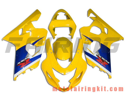 Kits de carenado aptos para GSX-R750 GSX-R600 K4 2004 2005 GSXR 600 750 K4 04 05 Molde de inyección de plástico ABS Carrocería completa para motocicleta Carrocería del mercado de accesorios Marco (amarillo y azul) B042