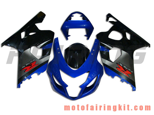 Fairing Kits Fit for GSX-R750 GSX-R600 K4 2004 2005 GSXR 600 750 K4 04 05 Plastic ABS Injection Mold Complete Motorcycle Body Aftermarket Bodywork Frame (Blue & Black) B043