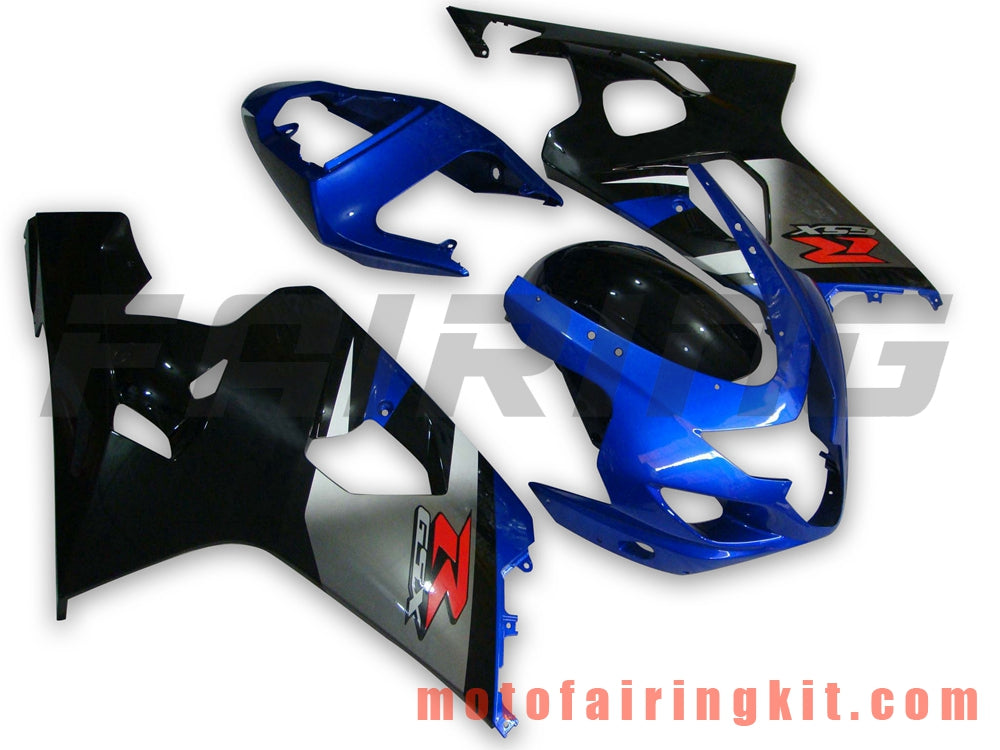 フェアリングキット GSX-R750 GSX-R600 K4 2004 2005 GSXR 600 750 K4 04 05 プラスチック ABS 射出成型 完全なオートバイ車体 アフターマーケット車体フレーム (ブルー &amp; ブラック) B043