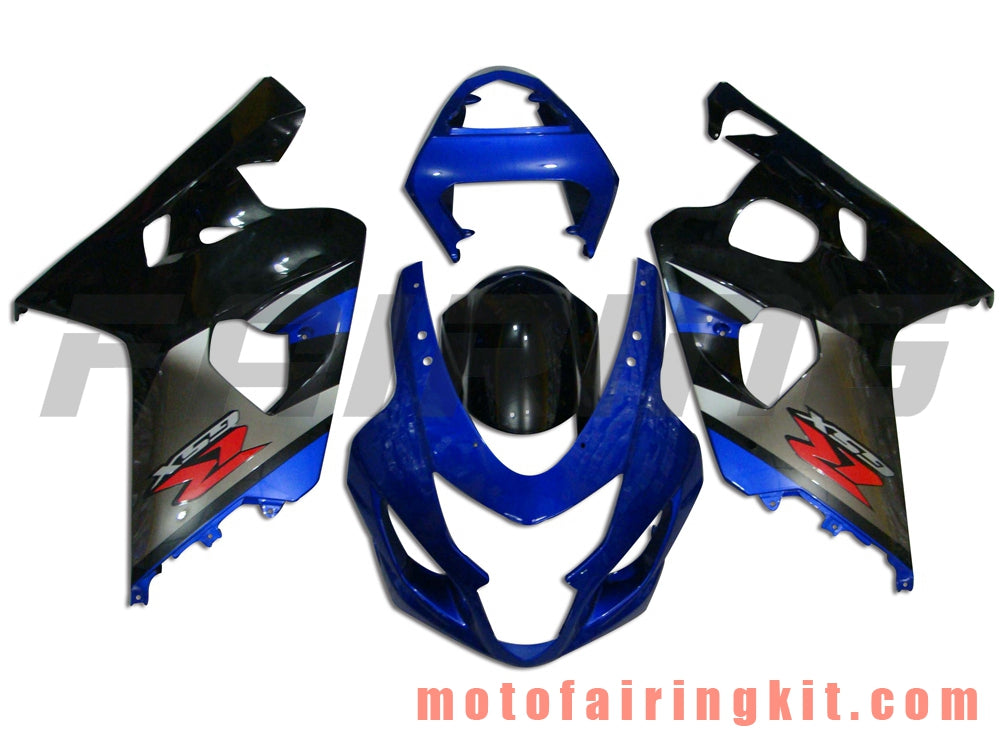 Kits de carenado aptos para GSX-R750 GSX-R600 K4 2004 2005 GSXR 600 750 K4 04 05 Molde de inyección de plástico ABS Carrocería completa para motocicleta Marco de carrocería de posventa (azul y negro) B045