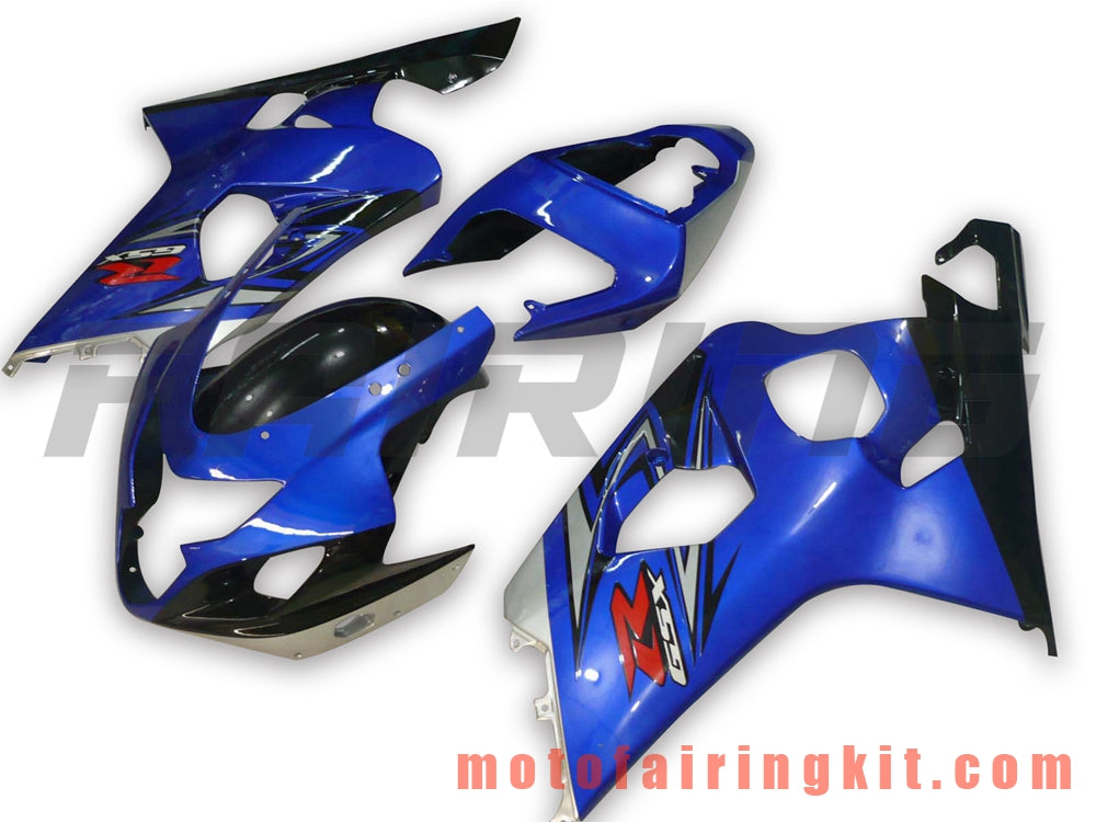 Fairing Kits Fit for GSX-R750 GSX-R600 K4 2004 2005 GSXR 600 750 K4 04 05 Plastic ABS Injection Mold Complete Motorcycle Body Aftermarket Bodywork Frame (Blue & Black) B046