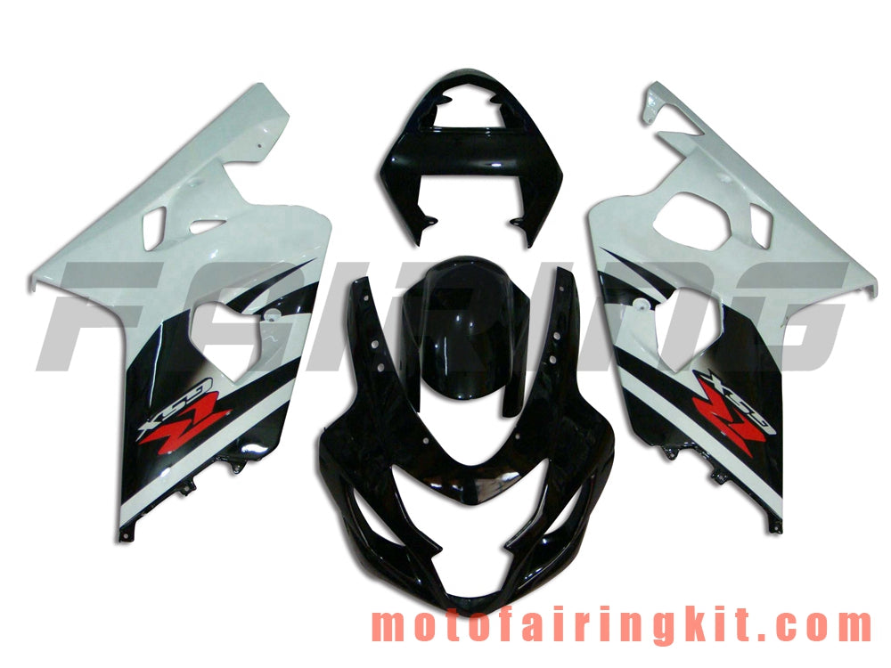 Fairing Kits Fit for GSX-R750 GSX-R600 K4 2004 2005 GSXR 600 750 K4 04 05 Plastic ABS Injection Mold Complete Motorcycle Body Aftermarket Bodywork Frame (Black & White) B048