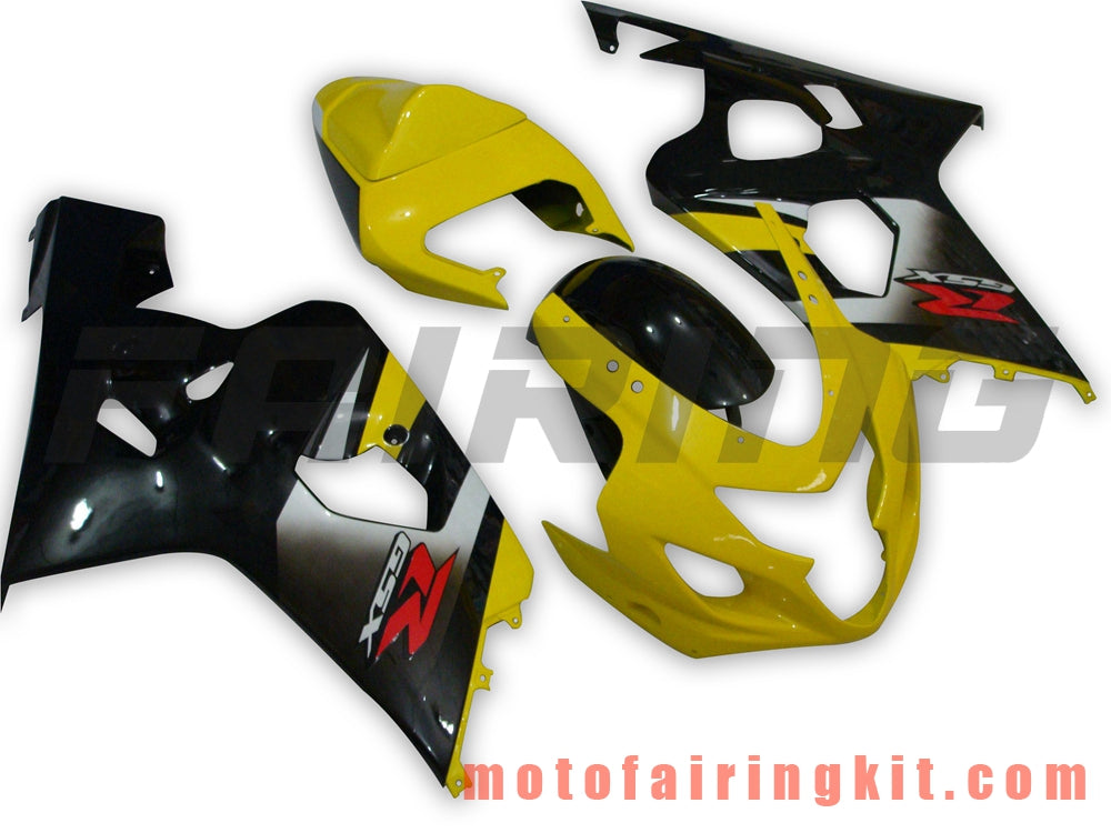 Fairing Kits Fit for GSX-R750 GSX-R600 K4 2004 2005 GSXR 600 750 K4 04 05 Plastic ABS Injection Mold Complete Motorcycle Body Aftermarket Bodywork Frame (Yellow & Black) B050