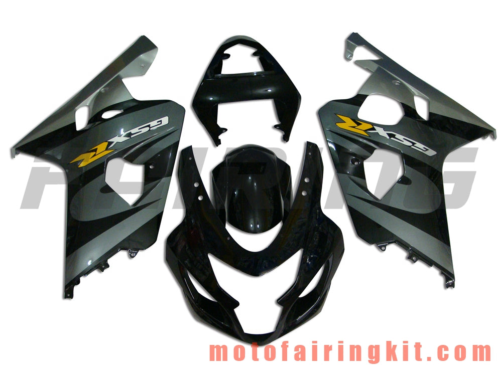 Fairing Kits Fit for GSX-R750 GSX-R600 K4 2004 2005 GSXR 600 750 K4 04 05 Plastic ABS Injection Mold Complete Motorcycle Body Aftermarket Bodywork Frame (Black & Gray) B055