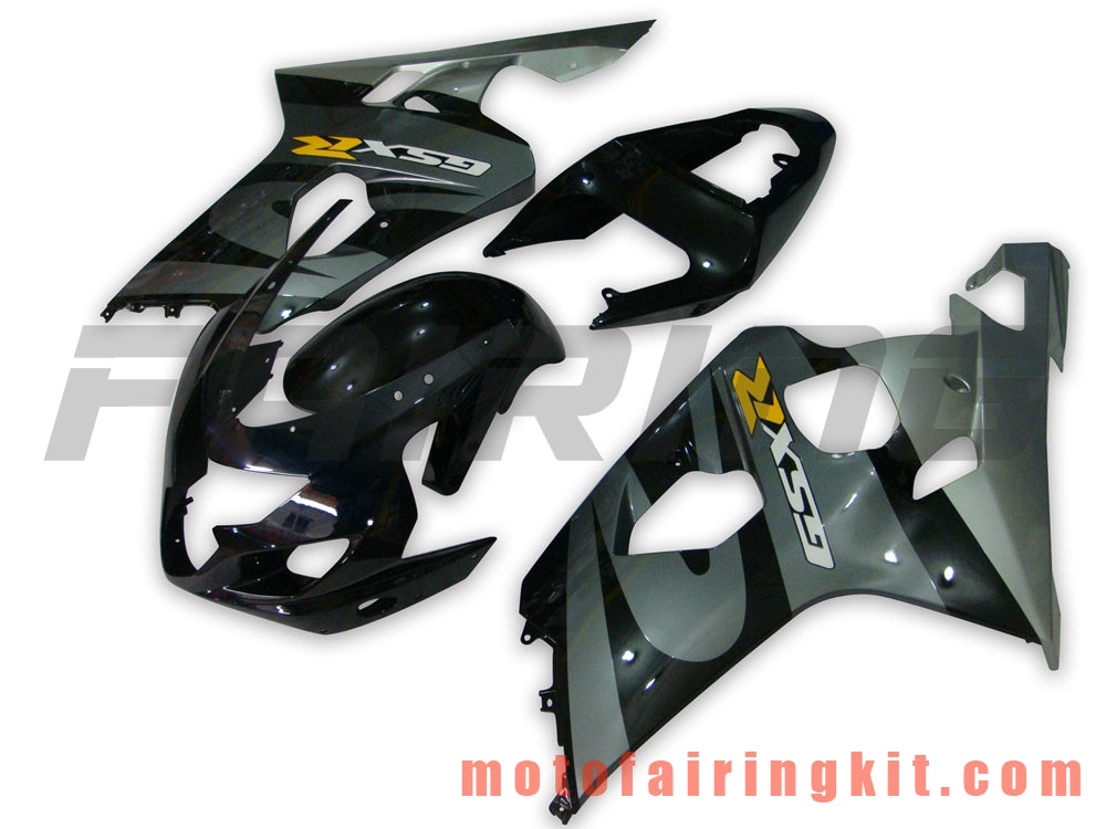 Fairing Kits Fit for GSX-R750 GSX-R600 K4 2004 2005 GSXR 600 750 K4 04 05 Plastic ABS Injection Mold Complete Motorcycle Body Aftermarket Bodywork Frame (Black & Gray) B055