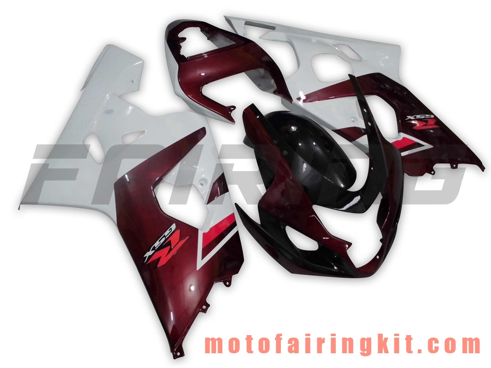 Fairing Kits Fit for GSX-R750 GSX-R600 K4 2004 2005 GSXR 600 750 K4 04 05 Plastic ABS Injection Mold Complete Motorcycle Body Aftermarket Bodywork Frame (Red & White) B057